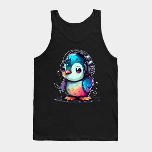 Baby Penguin with Headphones. Tank Top